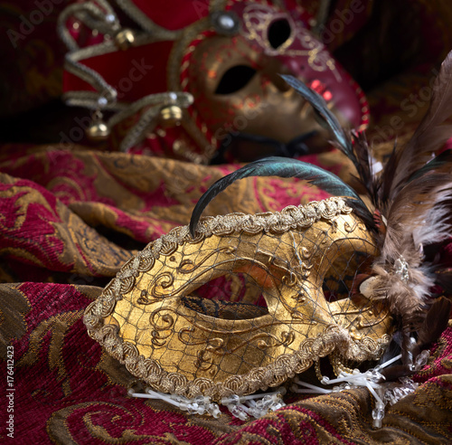 Old carnival masks .