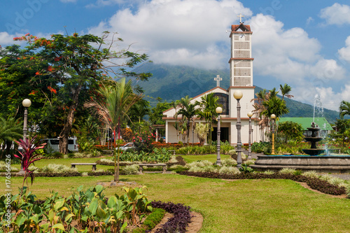 Parque Central square in La Fortuna village, Costa Rica