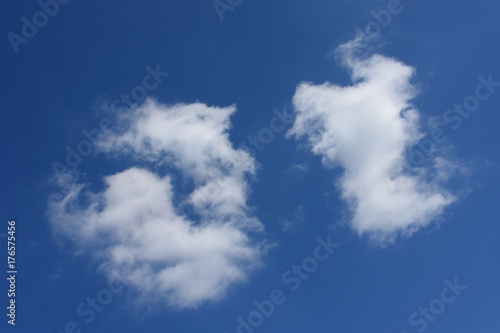 青空と雲「空想・雲のモンスターたち」（分裂、分かれる、対峙などのイメージ）