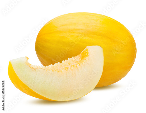 Fresh melon isolated on white background with clipping path