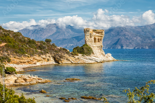 Genoese tower at Mortella near St Florent in Corsica