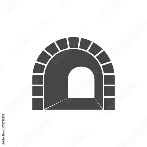 Road with tunnel icon 