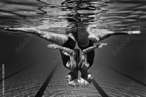 Synchronized swimming duet