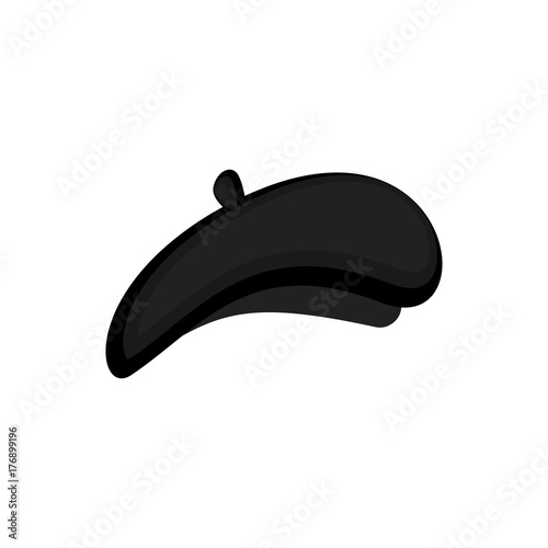 Mime black beret isolated. Mimic Cap. Vector illustration