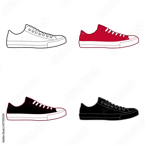 Low Sneakers/Shoes Custom/Templates Illustration
