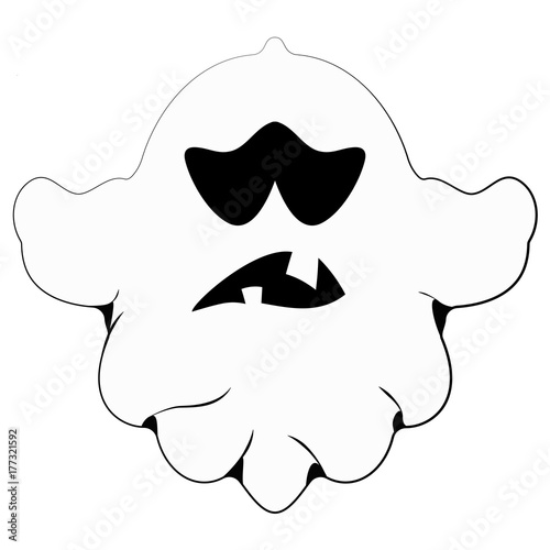 Cute ghost isolated on white background, Vector illustration