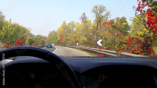 Guidare in mezzo all'autunno - colori e sfumature