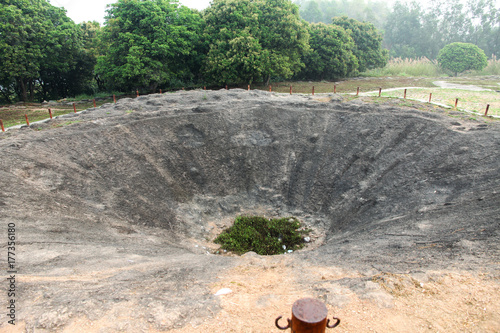 The bomb crater at A1 Hill, Dien Bien Phu, VIETNAM, which was an important position during the Battle of Dien Bien Phu