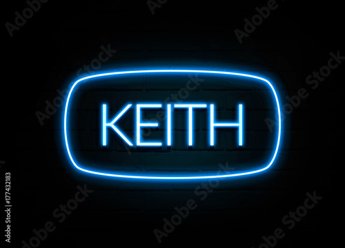 Keith - colorful Neon Sign on brickwall