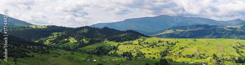 Panorama of the villiage at the karpatian mountains