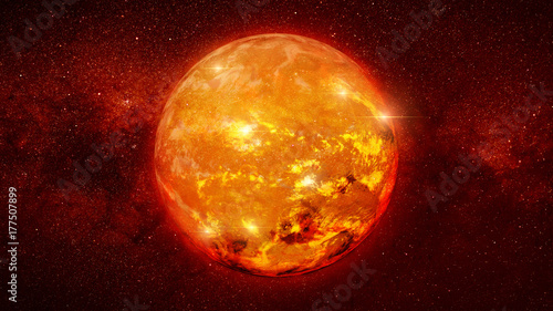 red dwarf star in a star field 