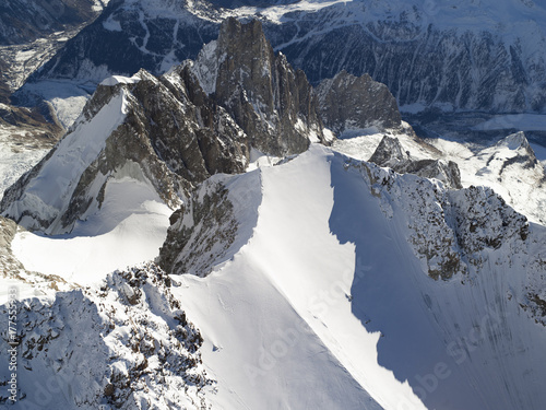 Mont Blanc massif from helicopter