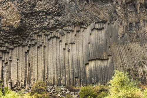 Rock formation basalt columns Symphony of the Stones near Garni, Armenia,