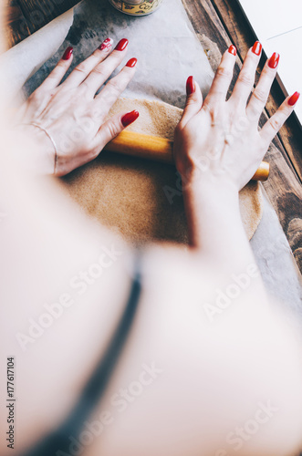 Woman Making Dough