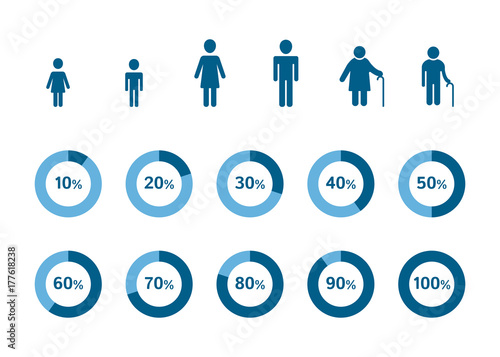 Demography infographic elements