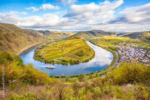 Calmont Moselle loop Landscape in autumn colors Travel Germany