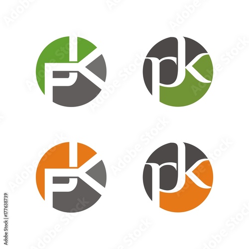 PK or kp logo initial letter design template vector