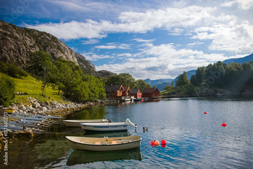 Calm and relaxing landscape in a fjord