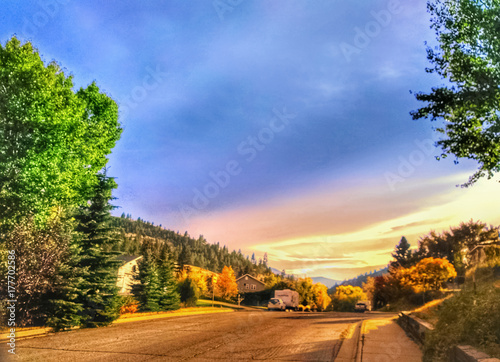 Beautiful neighborhood in Montana