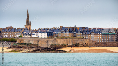 View over the walled city of Saint-Malo from Dinard, Brittany, France