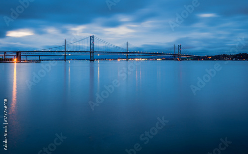 Forth Road Bridges at Night / Queensferry Crossing a road bridge in Scotland, built alongside the existing Forth Road Bridge across the Firth of Forth between South and North Queensferry