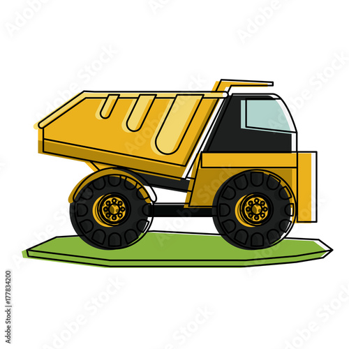 dump truck heavy machinery construction icon image vector illustration design 