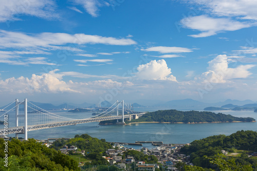 【岡山県】瀬戸内海と瀬戸大橋の眺望