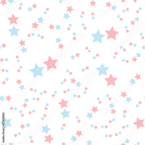Vector seamless abstract pattern. Stars on white background