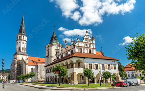 Old Town Hall and St. James church in Levoca, Slovakia