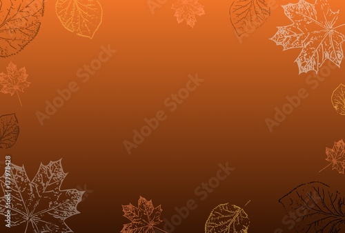 Jesienna kartka i suszone kolorowe liście
