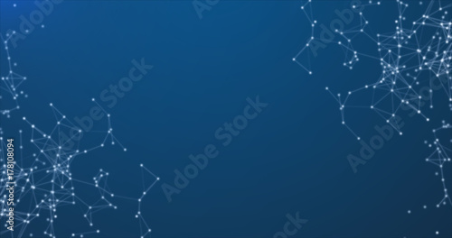 Blue abstract background with plexus and triangles