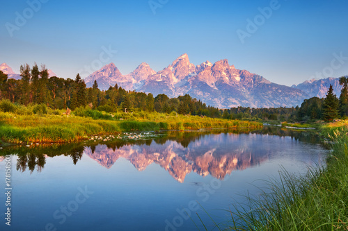 Grand Teton at Schwabacher's Landing on the Snake River, Wyoming