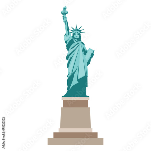 Isolated statue of liberty on white background