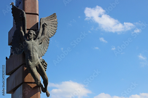 Fragment of the Icarus Fountain in Krasnoyarsk
