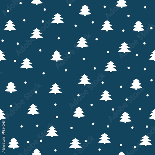 Merry Christmas and a Happy New Year! A set of seamless backgrounds with traditional symbols: snowflakes and spruce. 