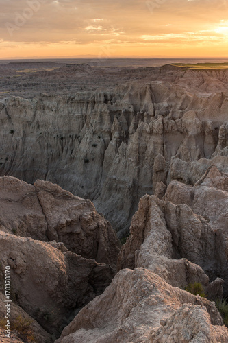 badlands, zachód, park narodowy, stany zjednoczone, ameryka, góra, badlands, pustynia, suchy, nieużytki, płaskowyż, przygoda, pejzaż, dzień ,niebo