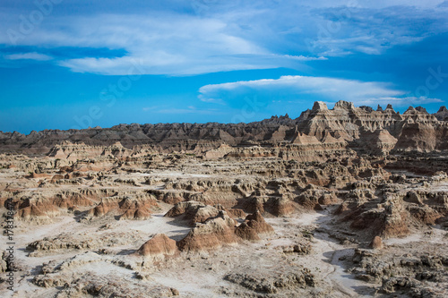 badlands, zachód, park narodowy, stany zjednoczone, ameryka, góra, badlands, pustynia, suchy, nieużytki, płaskowyż, przygoda, pejzaż, dzień ,niebo