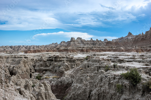 badlands, zachód, park narodowy, stany zjednoczone, ameryka, góra, badlands, pustynia, suchy, nieużytki, płaskowyż, przygoda, pejzaż, dzień ,niebo