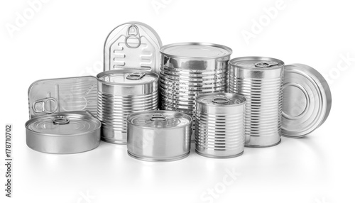 metal cans isolated