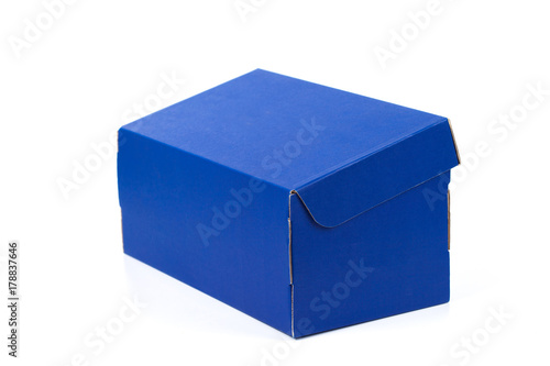 blue box gift on white background