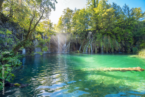 Waterfall in Plitvice Lakes National Park. Croatia, Europe