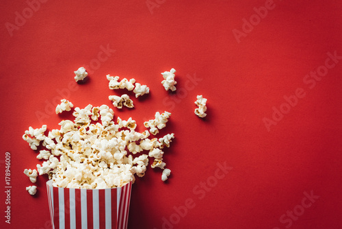 Striped box with popcorn