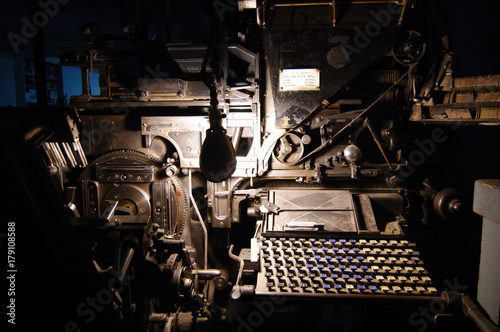 Linotype machine at printshop