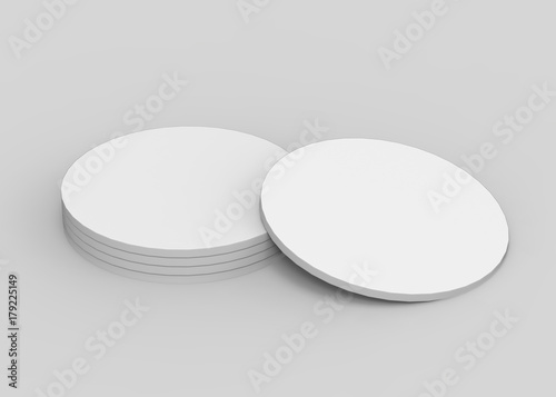 Drink Coaster Mock-Up, 3D Illustration