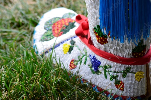 A aboriginal moccasin with beautiful handcrafted bead work