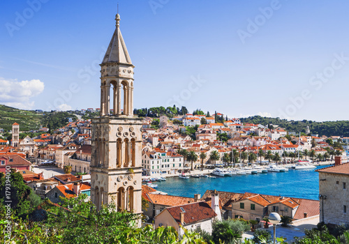 View of the Hvar town, Hvar island, Dalmatia, Croatia