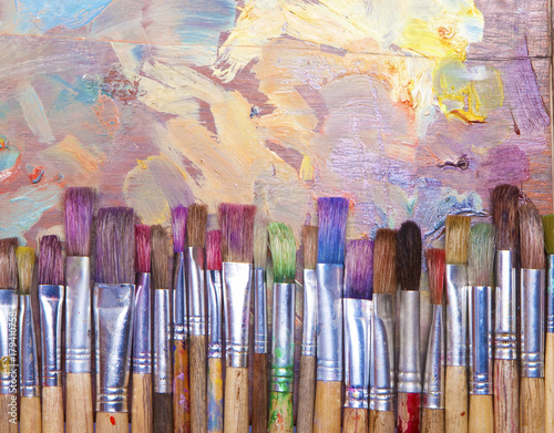 Paint Brushes On Palette