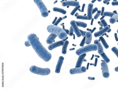 Bacteria cells isolated on white background 