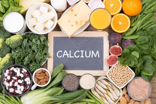 Calcium food sources, top view