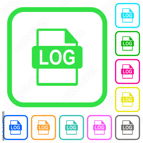 LOG file format vivid colored flat icons icons